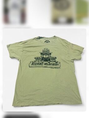 Smokey Bear 'Prevent Wildfires' Olive Green Short Sleeve Tee